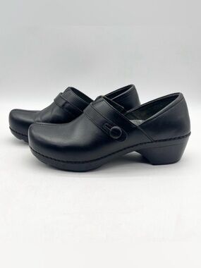 Dansko Solitude Slip-on Leather Clogs Mules Nursing Shoes Black Size 41 (11)